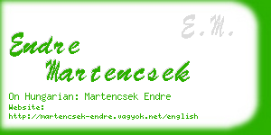 endre martencsek business card